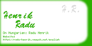henrik radu business card